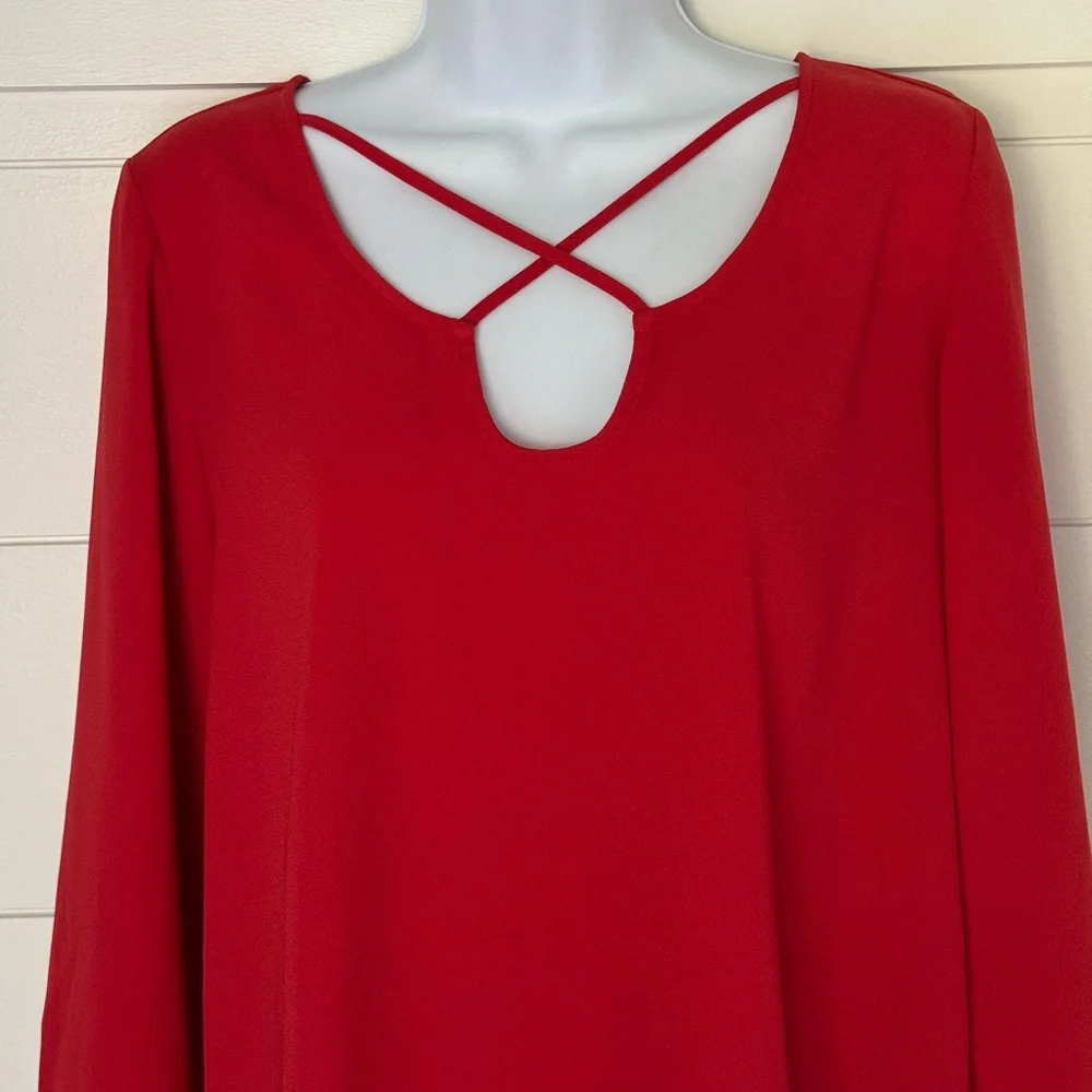 Leith Red Long Sleeve Dress, Women’s S - Picture 2 of 4